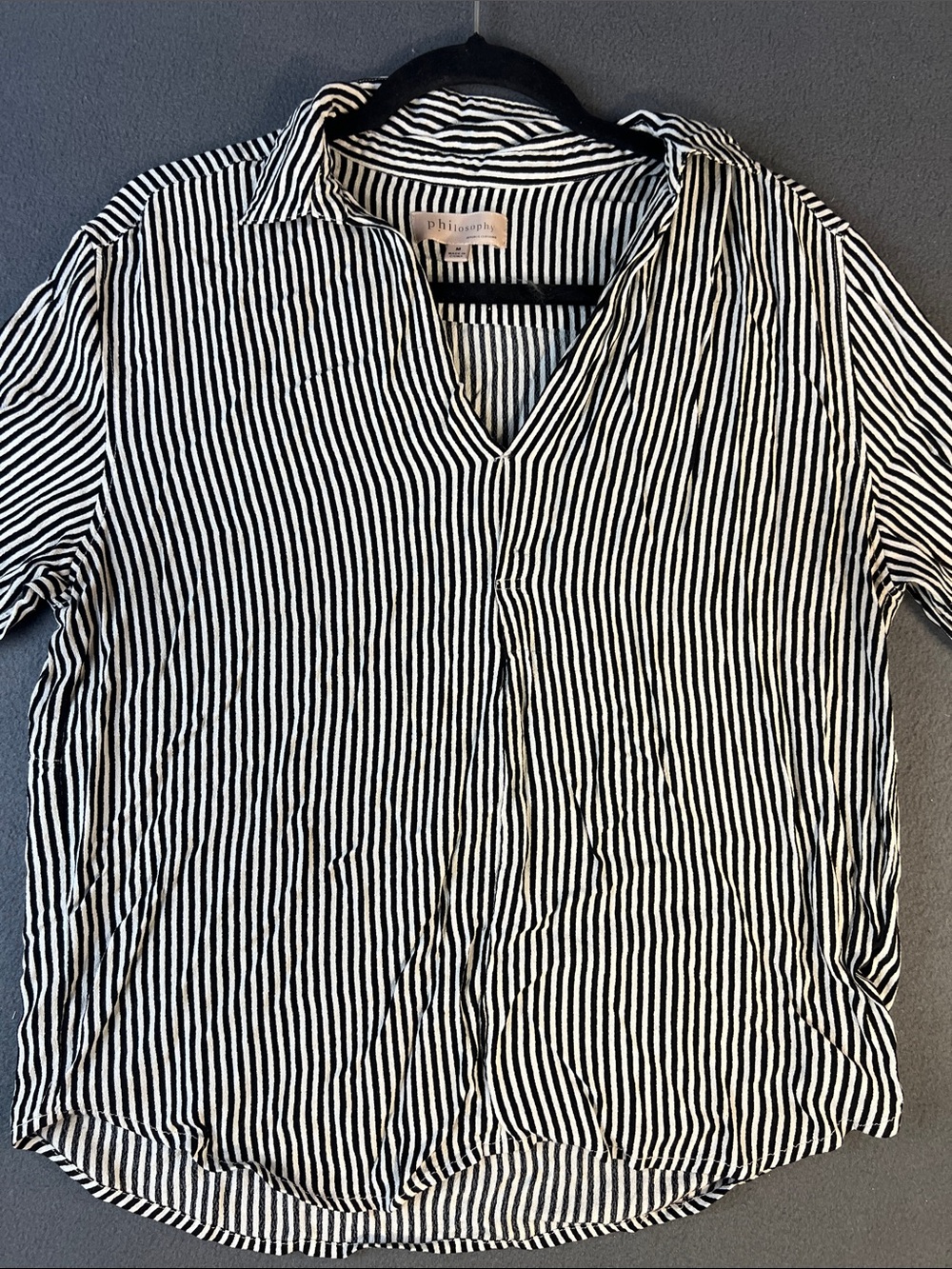 Philosophy Black and White Vertical Stripe Casual little big strech